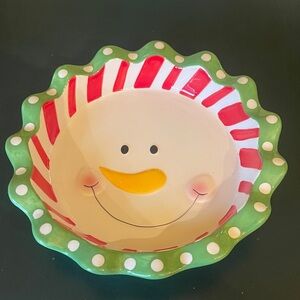 DEI Snowman pie plate with Festive Accents